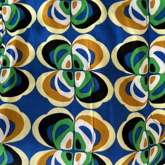 Zara Green & Blue Geometric Printed Flare High Waist Trousers - M - Picture 13 of 13